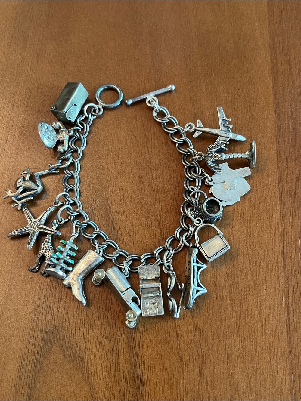 Sterling Silver Charm Bracelet - Multi-Charm Women’s Accessory